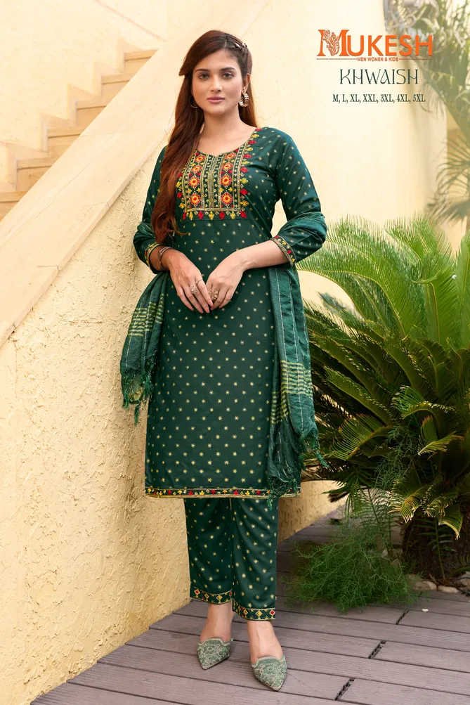 Khwaish By Banwery Rayon Embroidery Printed Kurti With Bottom Dupatta wholesale Shop In Surat